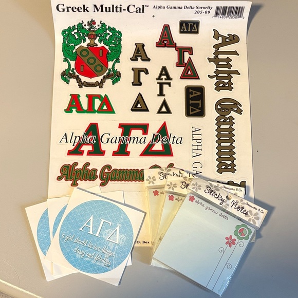 Alpha Gamma Delta Sticker and Note Set - Picture 1 of 1